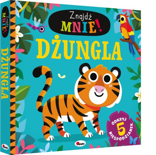 Okładka 3D książki przestrzennej pt. Znajdź mnie! Dżungla przedstawiająca tygrysa