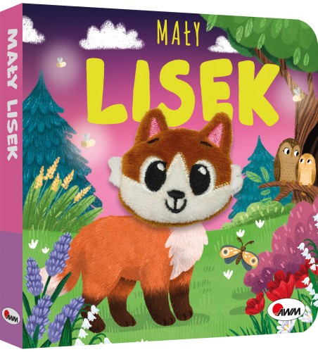 Okładka 3D książki z pacynką pt. Mały lisek przedstawiająca liska w lesie
