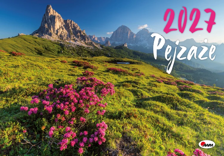 Okładka kalendarza albumowego pt. Pejzaże na 2027 rok przedstawiająca krajobraz górski